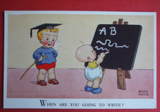 BRIAN WHITE Comic NIPPER SERIES LITTLE BOY AS TEACHER BLACKBOARD GOING TO WRITE
