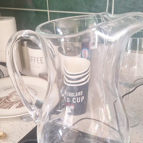 Clear glass pitcher jug with - glass,