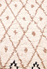 Soft Bohemian Shag Carpet – Cream/Beige Diamond Pattern Rug 122×169cm