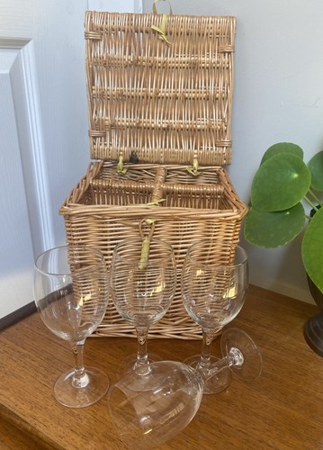 Vintage wicker woven picnic - vintage,