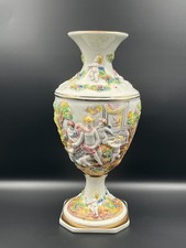 Beautiful Large Capodimonte Porcelain Cherub Vase, 32 cm tall, [no makers mark]