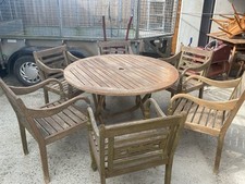 RAUGAJ Garden Patio Table + 6 BATAVIA Chairs, SOLID TEAK wood