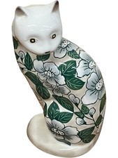Handcrafted Ceramic Floral Cat