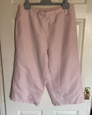 Vintage LA GEAR Cropped 3/4 Trousers Joggers Shorts Baby Pink UK 18 - Pre Loved 