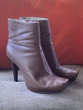 Bertie Brown Leather internal platform Ankle Boots Size 40