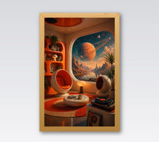 Retro futuristic space lounge - space,