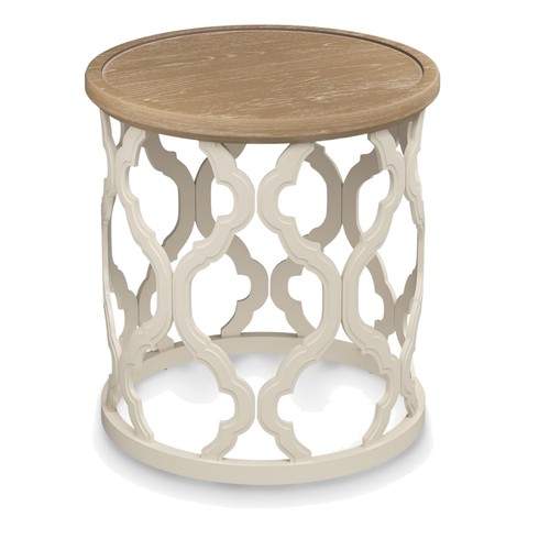Farmhouse end table 45cm - 45cm, round