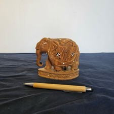 Hand-Carved Wooden Elephant