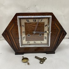 1930s oak cased - cased, clock