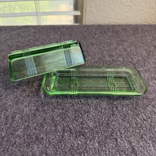 Vintage green depression glass - vintage,