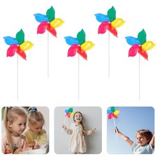  10 Pcs Kids Windmill Colorful Child Pinwheels for Children Toy Hand Held