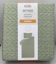 Asda George Home Soft Touch Pinsonic Single Duvet Set With 1 Pillow Case Sage
