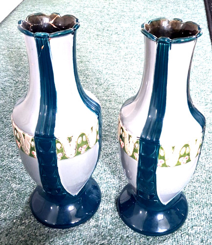 Pair majolica eichvald - pair, of