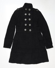 Mango Womens Black Pea Coat