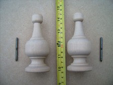 2x Extra Large Hardwood clock finials. Curtain pole finials