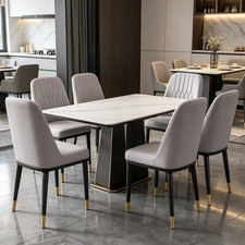 2/4/6 Grey Dining Chairs Metal