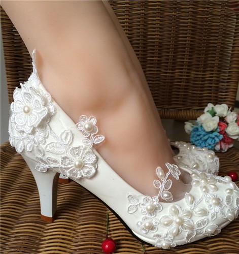 Lace ivory beautiful shoes - lace,