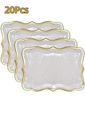 White & Gold Rim Disposable