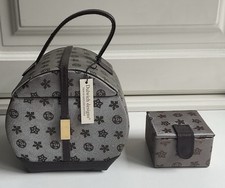 Vintage Dulwich Designs Brown Jewellery Box Travel Storage Vanity Case