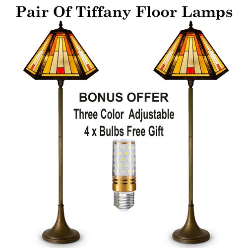 Pair antique tiffany style - pair,