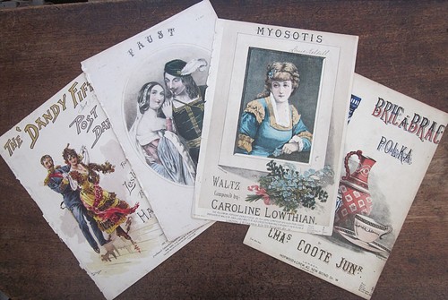 Victorian music sheet covers - music,