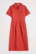 Seasalt Women's Dress - red Birch Glade Organic Cotton Midi Shirt Dress - Regula
