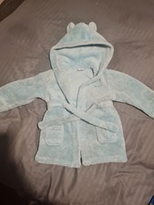Kids Boy Personalised 'Harry' Blue Bathrobe/dressing Gown - 12-24m - Studio Baby