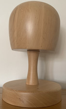 Handmade Wooden Hat Stand Block & Wig Stand for Display & Storage Varnished New