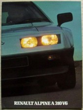 RENAULT ALPINE A310 V6 Car Sales Brochure c1981 FRENCH TEXT #12 111 25
