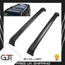 FOR LAND ROVER DISCOVERY 3 & 4 CROSS BARS BLACK RAILS ROOF RACK ANTI THEFT LOCK
