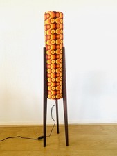 Retro Geometric Fabric Midcentury Style Rocket Floor Lamp 60s 70s Fabric 