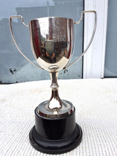 VINTAGE SILVER METAL TROPHY CUP 1970s
