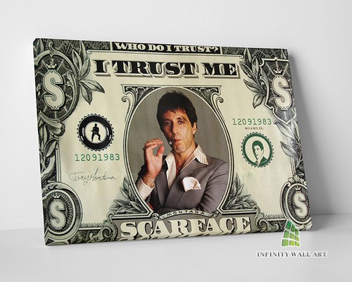 Scarface dollar bill - scarface, canvas