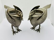 Pair Metal Bird Lantern Tea Light Votive Candle Holder 4.5” Birds Wildlife