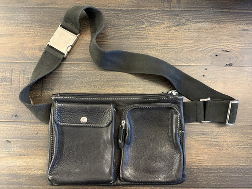 Roots black leather belt bag - belt,