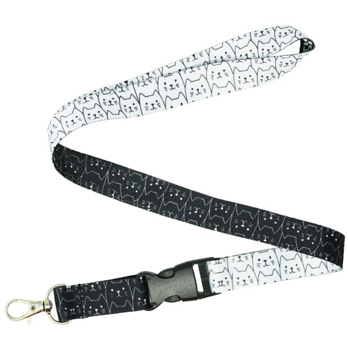 Black white cat faces - white,