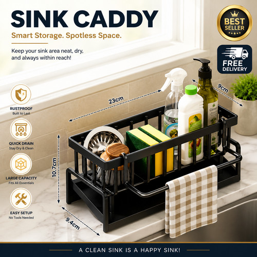 Sink caddy basket drain - basket, rack