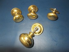 Lot of Polished Brass Drawer/Door Round Knob Pulls 3x 1, 1/4"  1x 1,1/2"  Used.