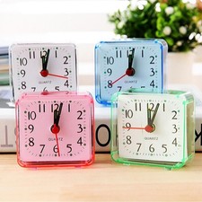 Mini Travel Student Alarm Clock Bedside Desk Battery Loud Quartz Bedroom Plastic