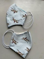 Horse Horseriding Hunting Stableyard Themed Fabric Double Thickness Washable