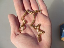 Vintage Brass Lighting Chain Hanger Loop Box Trunk Light Pull Plug Old 26cm 10"