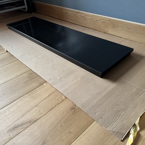 Black granite fireplace hearth - black,