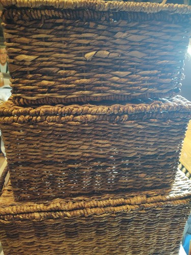 Wicker storage baskets brown - baskets,