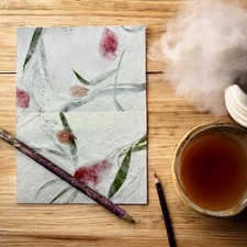 Handmade Mulberry Paper Journal – 9 Stitched Signatures , Blank Natural Pages