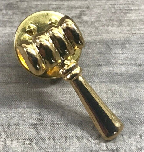 Gavel gold tone lapel hat - lapel,