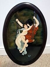 ORIGINAL REVERSE PAINTING ON GLASS after 'Springtime' by Pierre Auguste Cot