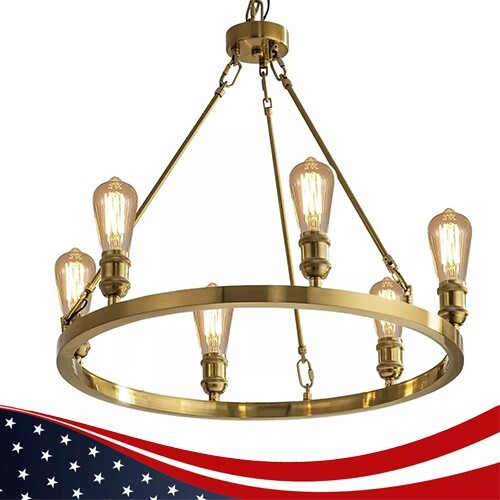 Wagon wheel chandelier light - chandelier,