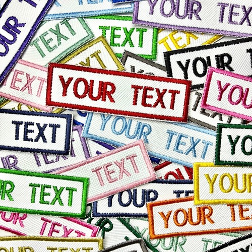 Personalised embroidered text - embroidered,