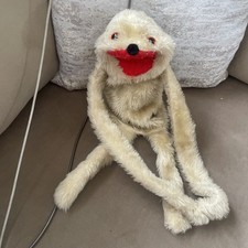 Vintage Tri-ang Gordon The Gopher Sqeaking Hand Puppet Plush Toy 1980s BBC