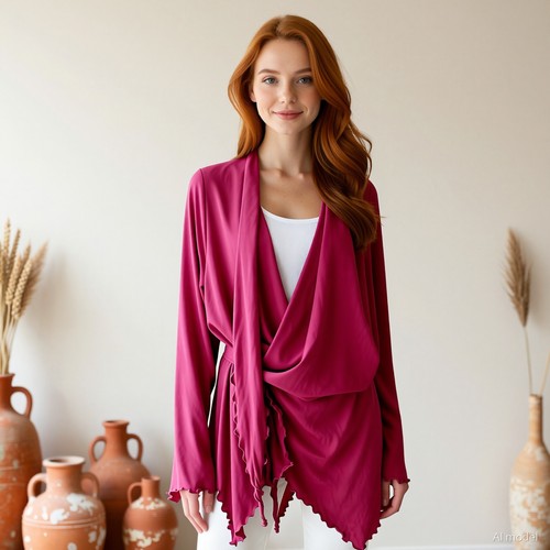 Asymmetric cardigan mais - asymmetric, il
